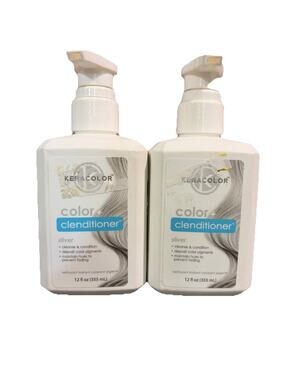 LOT OF 2 KeraColor Color + Clenditioner - Silver, 12 oz 3-in-1 Color-Depositing